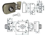 1pz serratura laterale da applicare a pompa con scrocco e pomolo 1650 - cilindr cod:ferx.fer384513