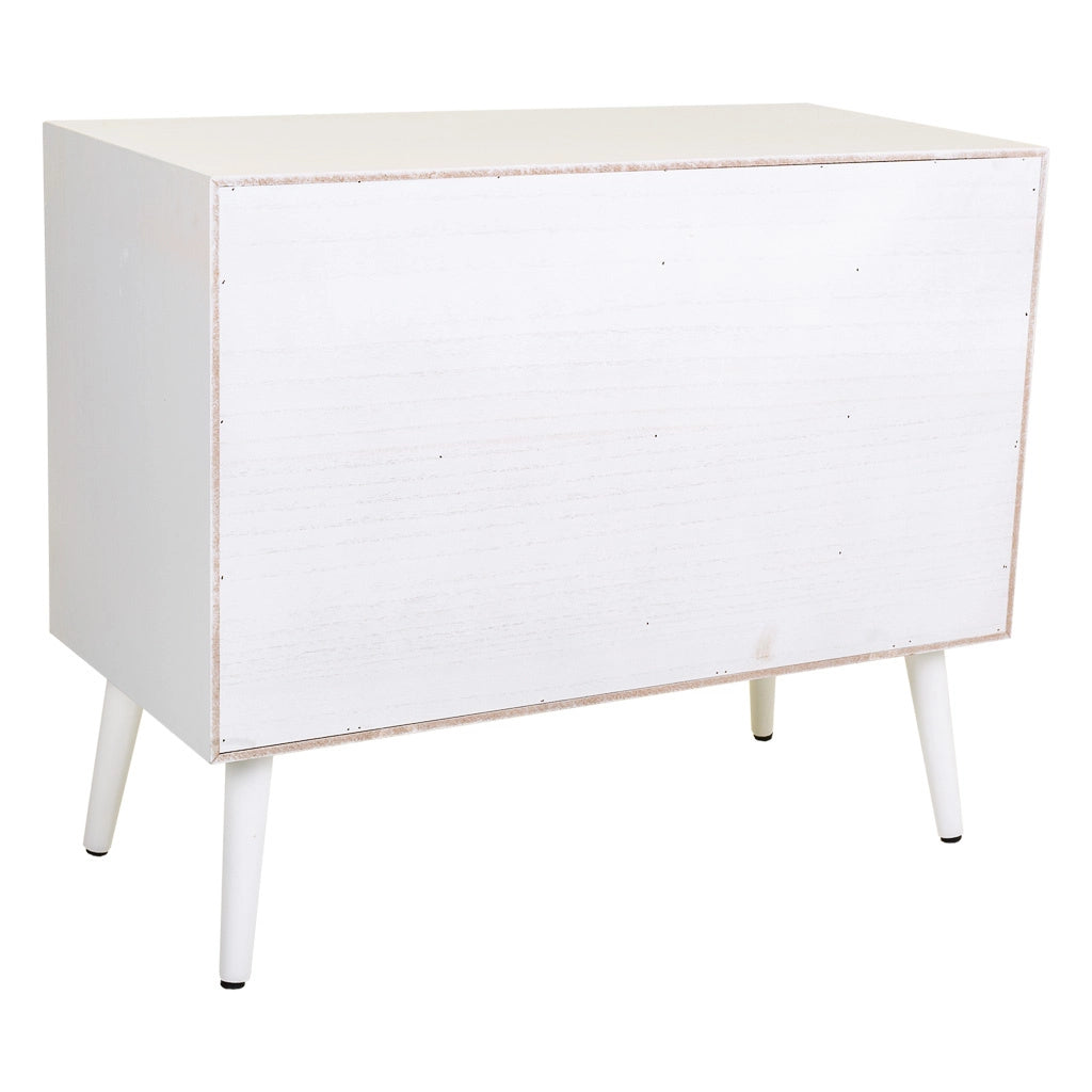 Mobile base in legno bianco e rete 80x38x67h