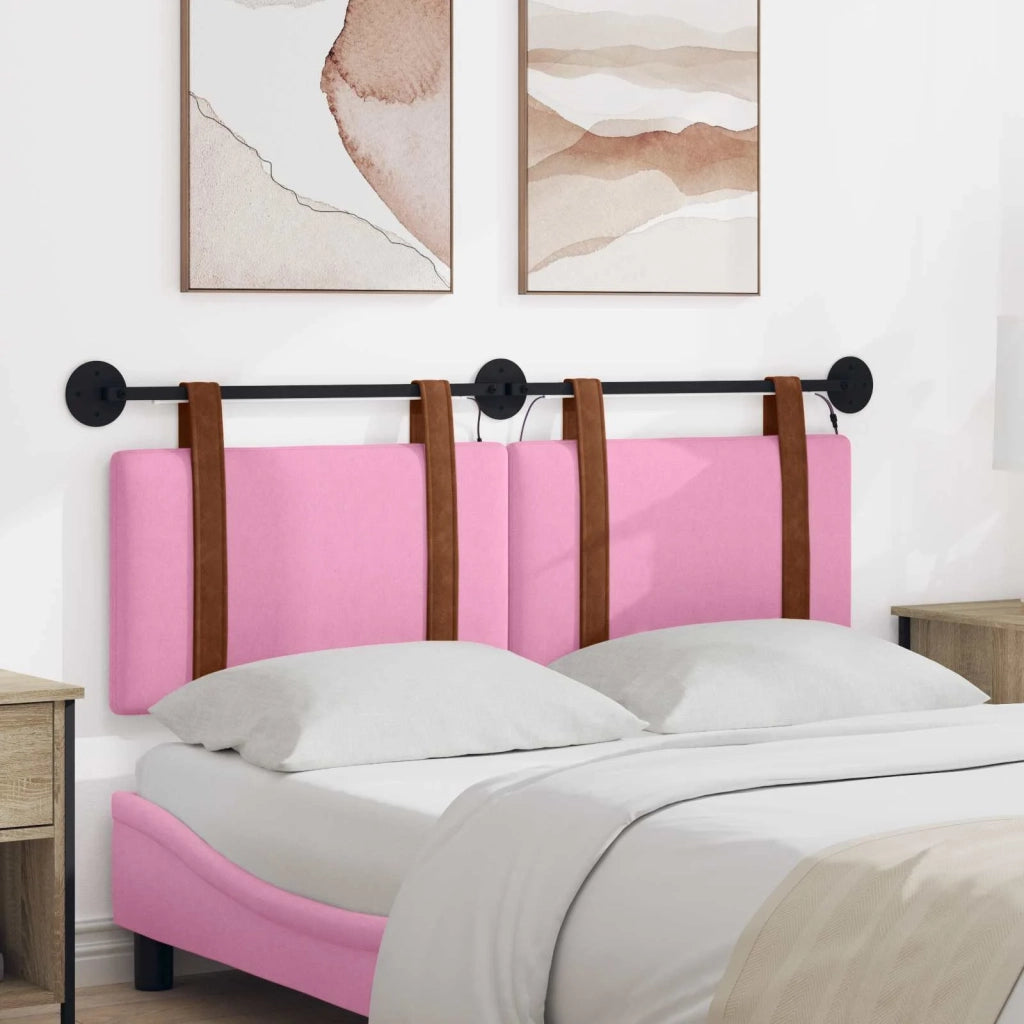 Testiera sospesa Con luce LED Rosa PU Antico 3423964