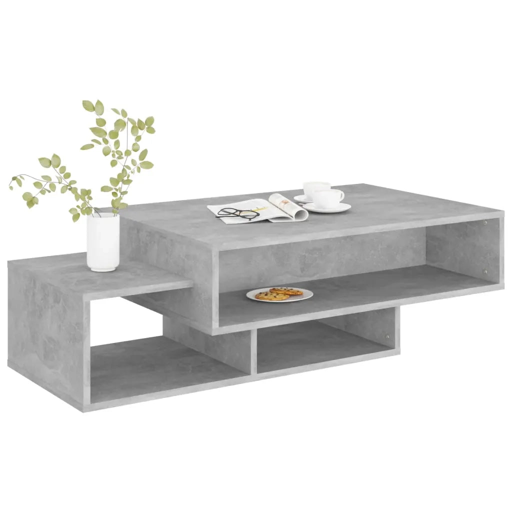Tavolino da Salotto Grigio Cemento 105x55x32 cm in Truciolato 808526