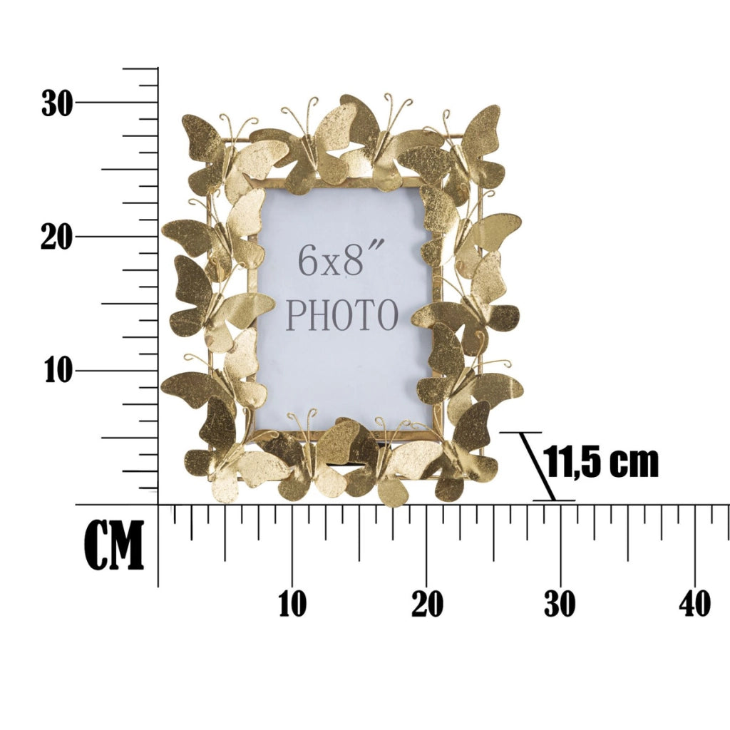 Portafoto Farfalla 24, Oro, Metallo, 28x11,5x30,5 cm