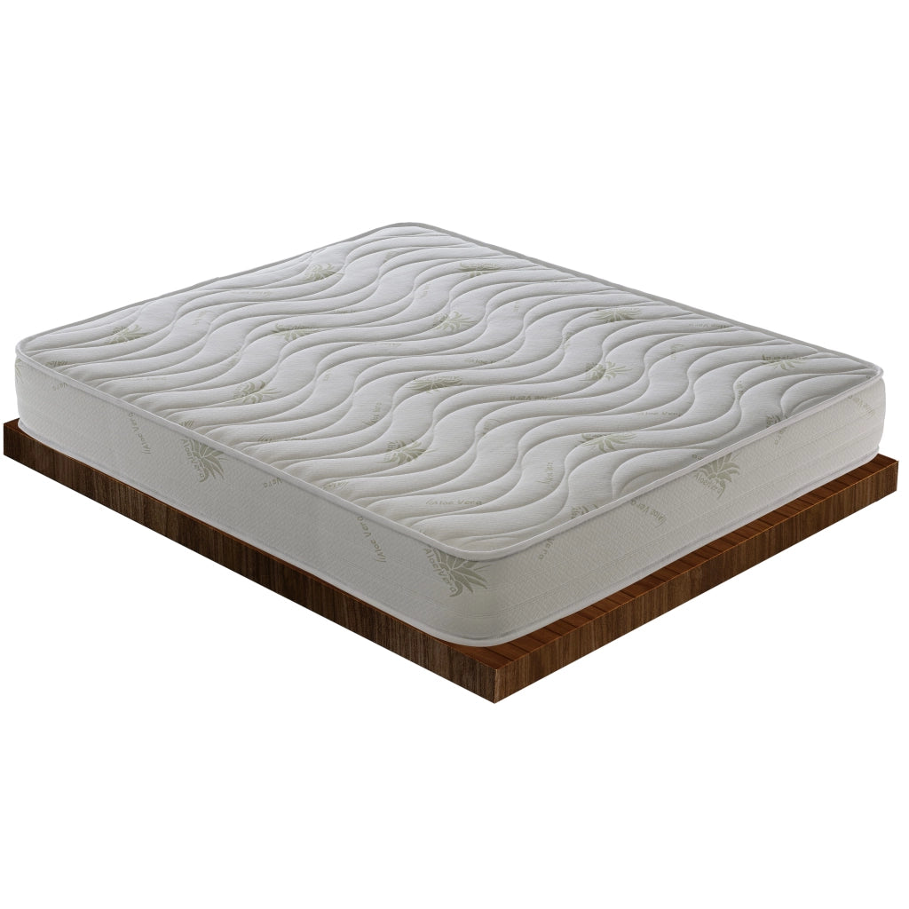 Materasso Piazza e Mezza 140x190 Alto 25 cm - Aloe Vera – Ortopedico – Alta densità – Onda Massaggiante - Massimo Comfort