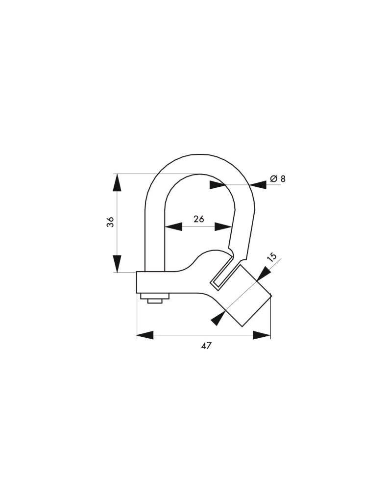 Lucchetto 29 C con tallone piegato, arco in ottone, chiave triangolare 5 mm – THIRARD