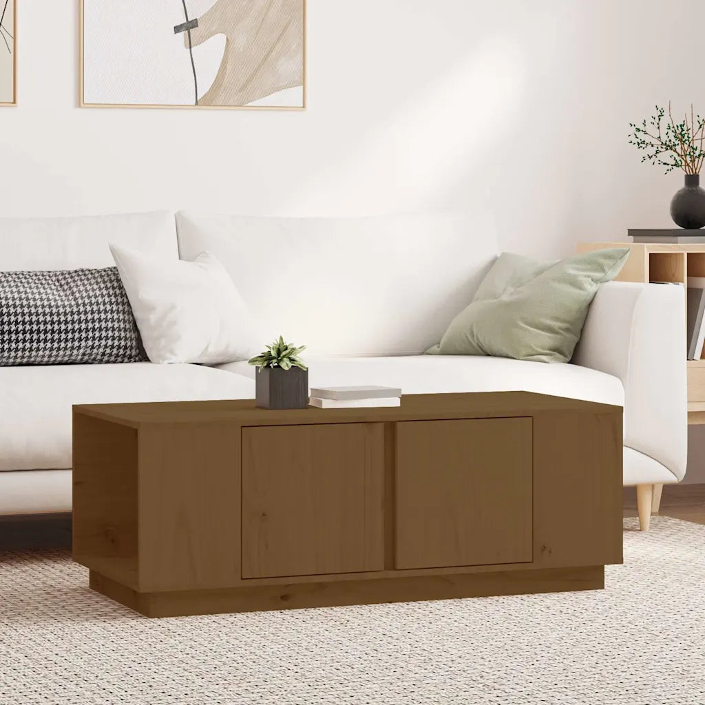 Tavolino da Salotto ambra 110x50x40 cm Legno Massello di Pino 814432