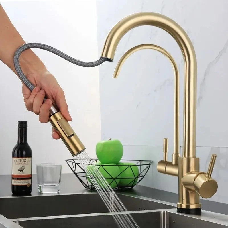 Rubinetto Da Cucina Rea Eco Fresh Brush Gold