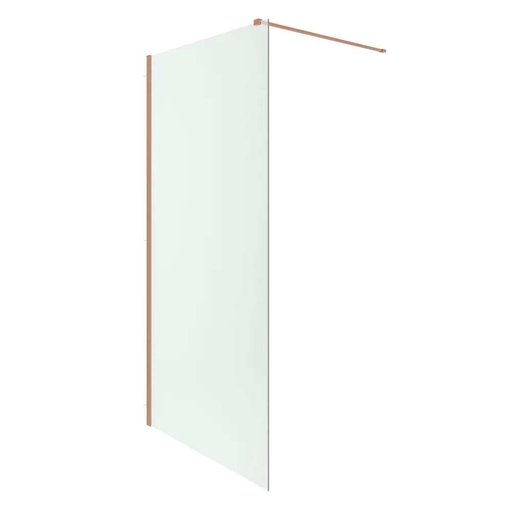 Doccia walk-in 120 cm vetro 8mm anticalcare h200 profilo rame spazzolato | Keros