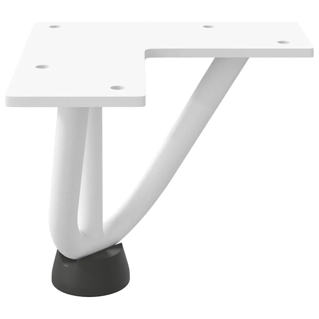 Gambe a forcina per tavolino 4 pz-Set di 4 Gamba per Tavolo bianche 10 cm in acciaio massiccio 783778