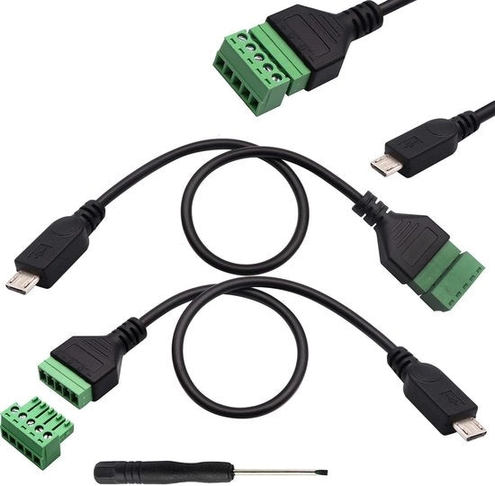 2 Pezzi di Cavo di Collegamento Micro USB Terminale per DIY