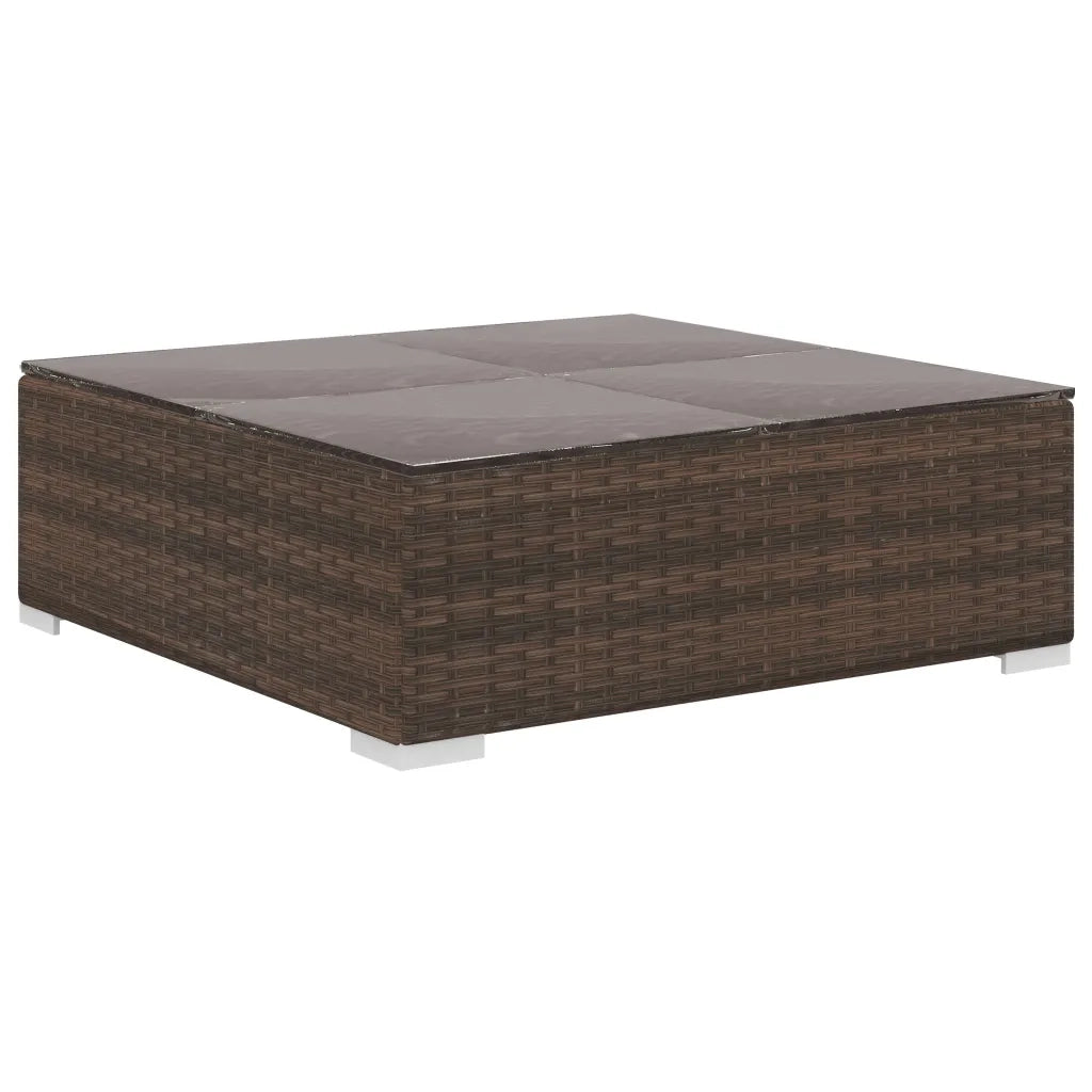 Set Divani da Giardino 8 pz con Cuscini in Polyrattan Marrone 48315