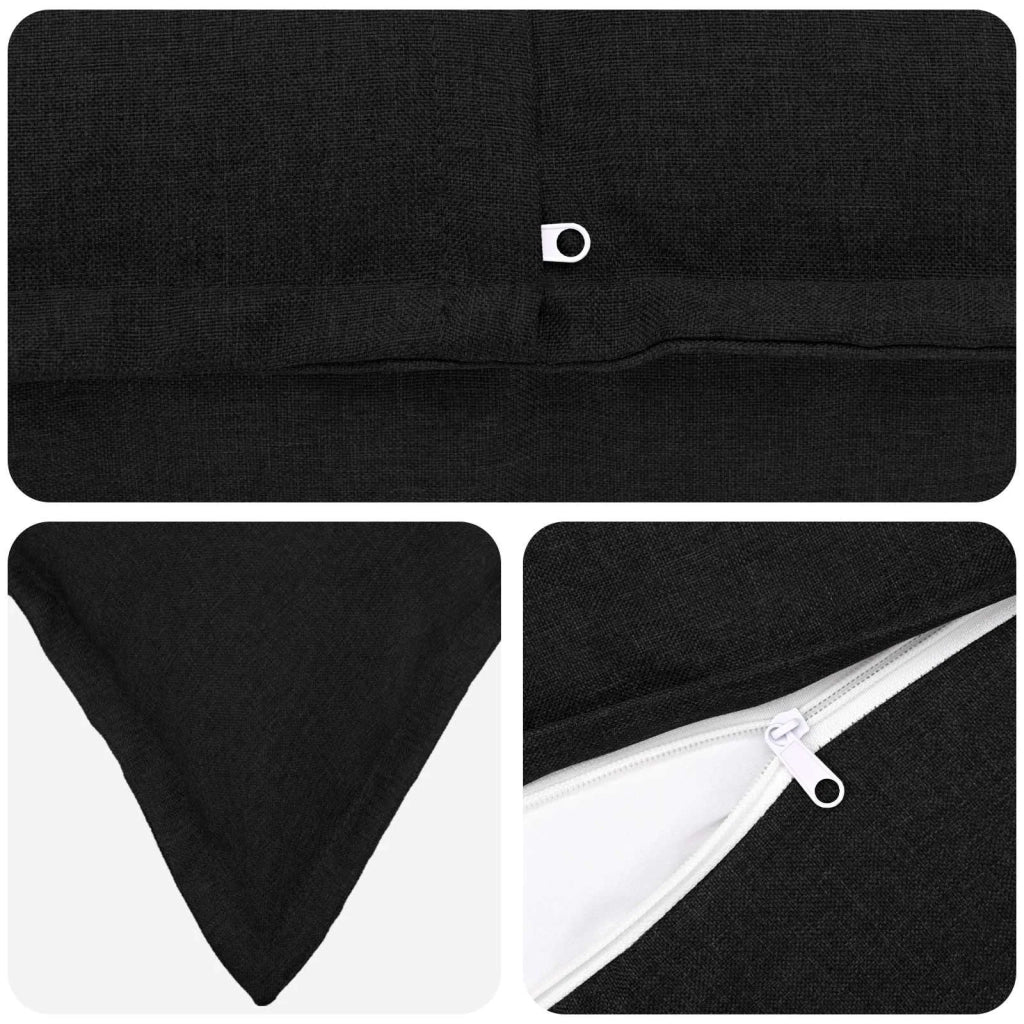Cuscino con cuscino HOUTEN 2 pz Nero Lino 932429