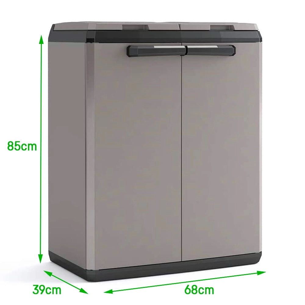 Armadio in resina mobile pattumiera raccolta differenziata keter 68x39x85
