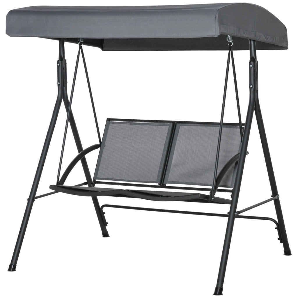Dondolo da Giardino 2 Posti con Tettuccio ¨C Xylo ¨C Grigio 140x118x162cm