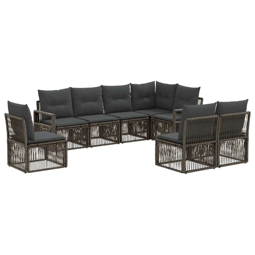 Set Divano da Giardino 8 pz Grigio polyrattan 3435728