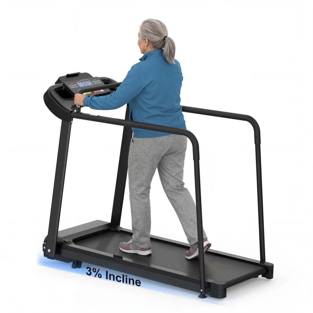 Tapis Roulant Elettrico con Pendenza Regolabile a 2 Livelli, Walking Pad per Anziani fino a 120 kg con Funzione App per Fitness Domestico