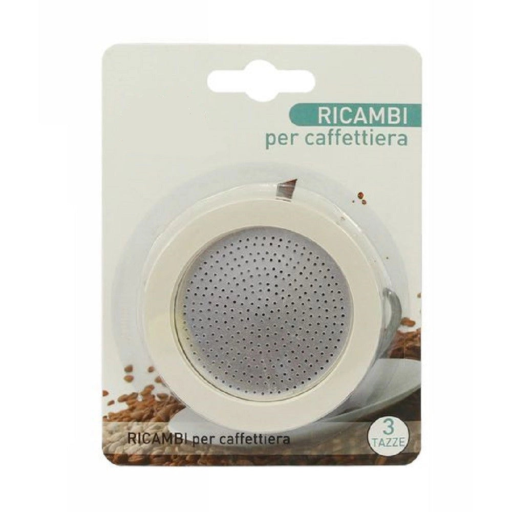 Trade Shop - Set Ricambi Guarnizione Gomma Filtro Per Caffettiera Moka Caffè Da 3 Tazze 53326 -