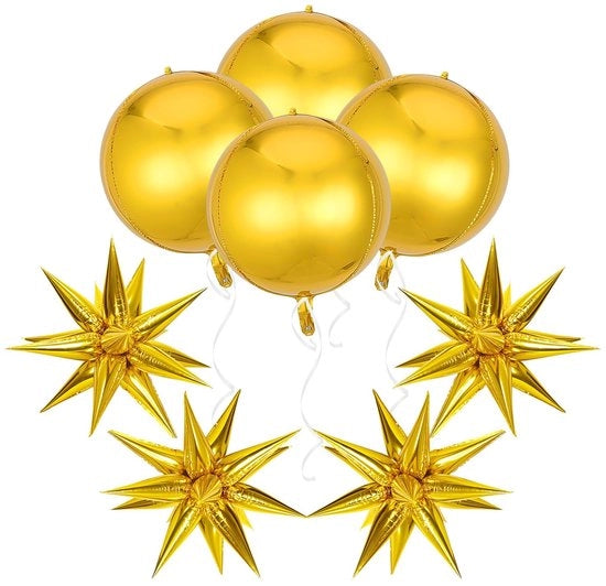 Decorazione di festa - Palloni da festa in alluminio - 22 pollici - Palloni a stella - Tavola di sfondo - Adatto per 12-50 anni - 8 pezzi