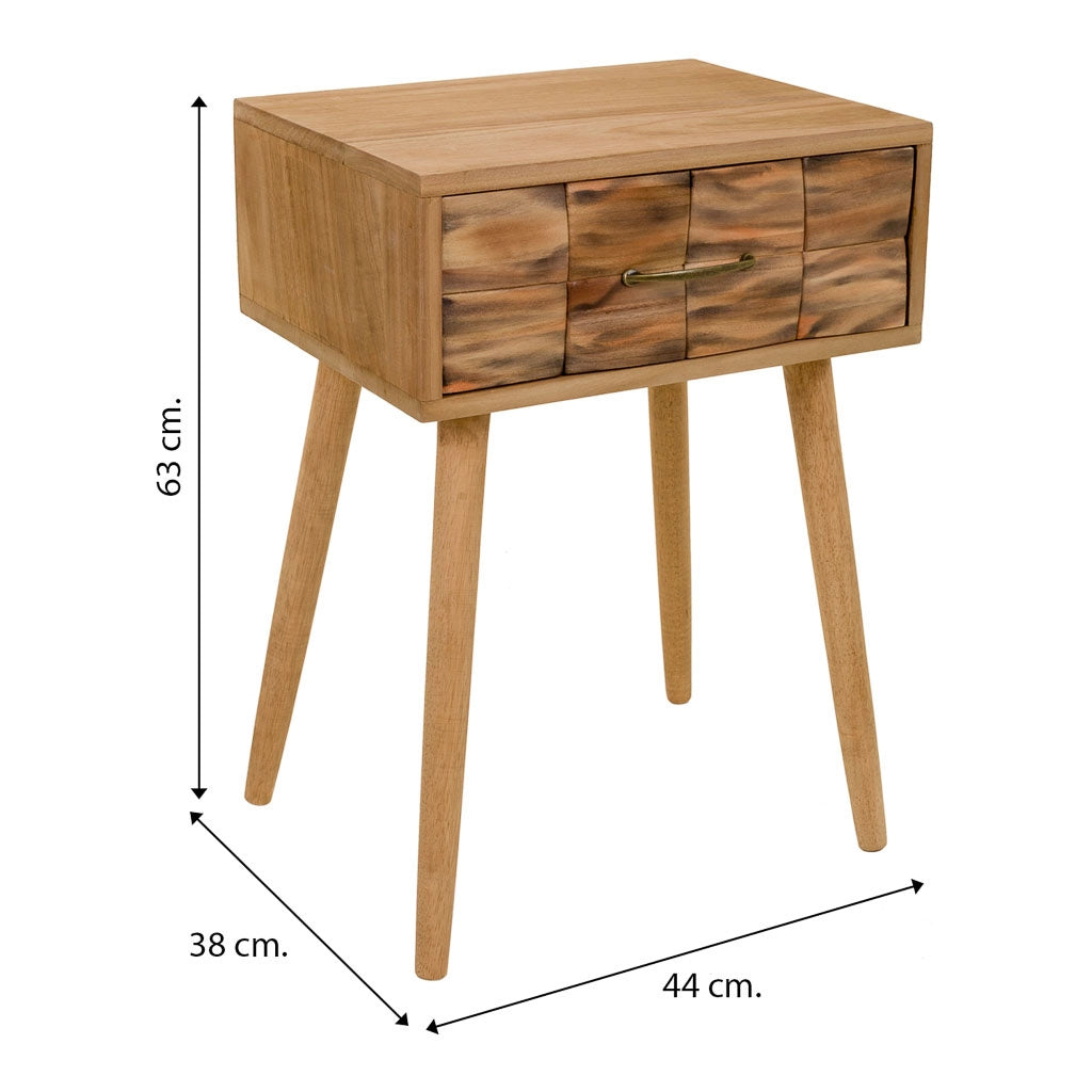 Comodino in legno marrone 44x38x63