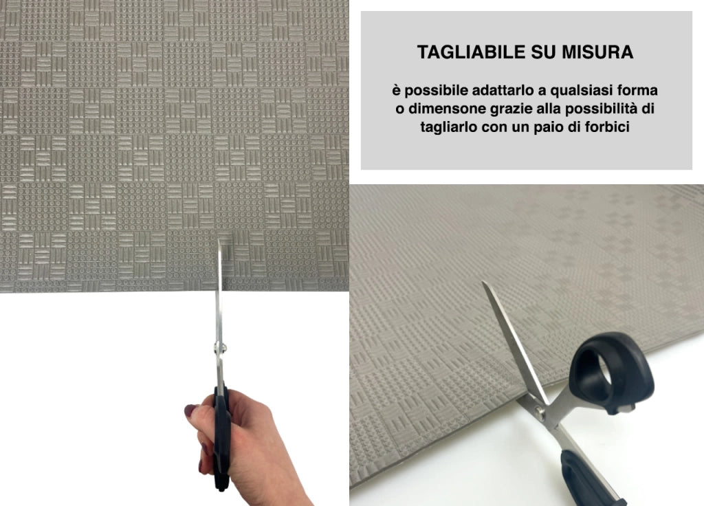 Tappeto Passatoia Cucina Antiscivolo Sottolavello Digitale Fantasie Varie - 50x115 - Cuori Grigio