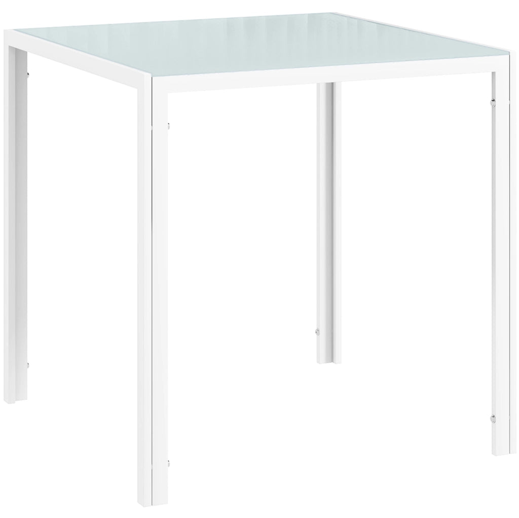 Tavolo da pranzo quadrato in vetro 75x75 cm bianco