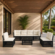 Set Divano da Giardino 9 pz Nero polyrattan 3434173