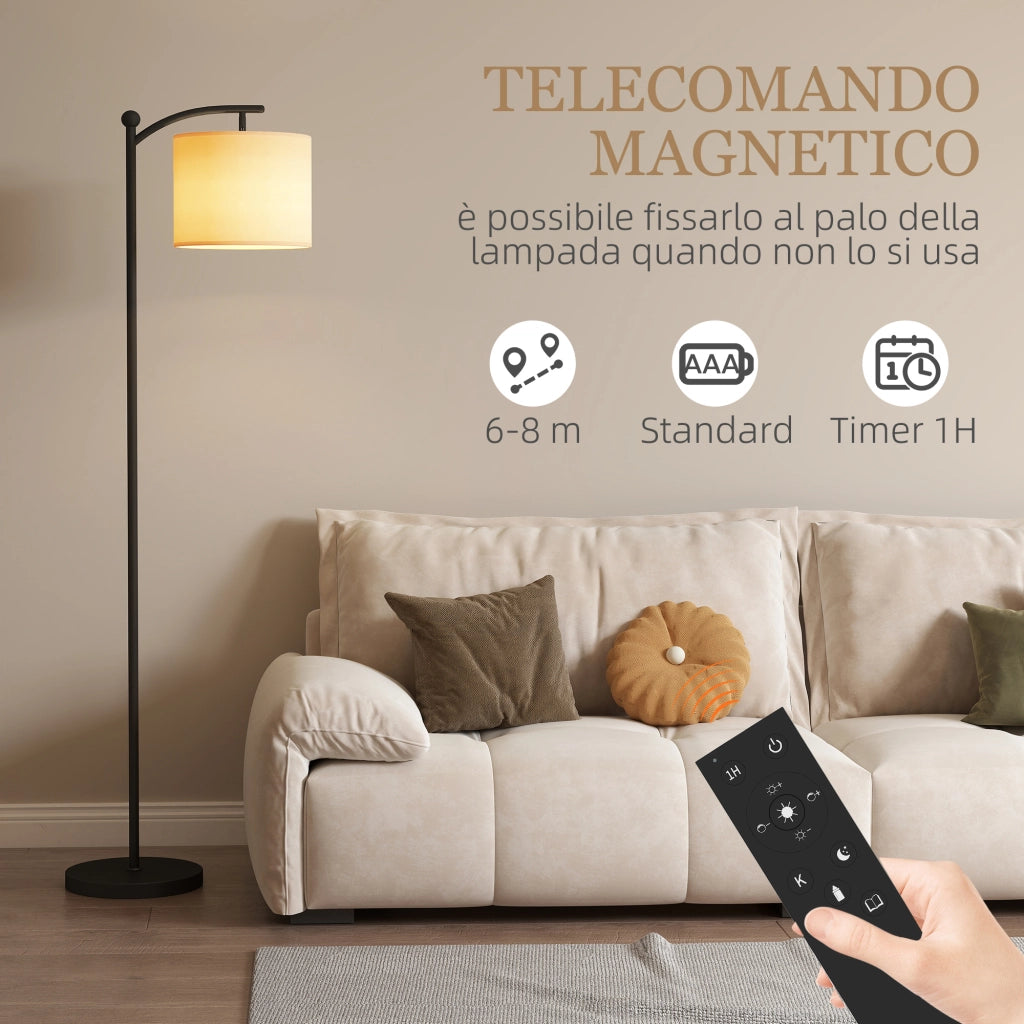 Lampada da Terra LED Dimmerabile con Telecomando ¨C Minimal ¨C Nero