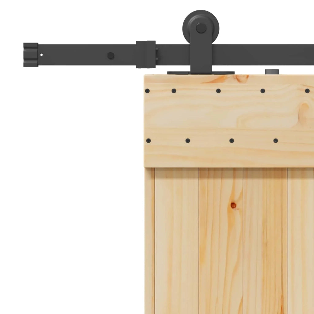 Porta scorrevole NARVIK Naturale e Nero 95 x 210 cm (213,5 cm) 3445273