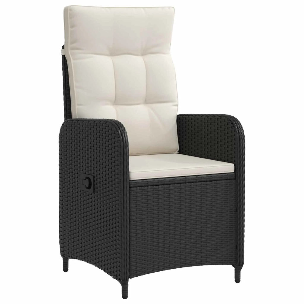 Set da pranzo per esterni 7 pz Nero e Bianco Crema polyrattan 3422306