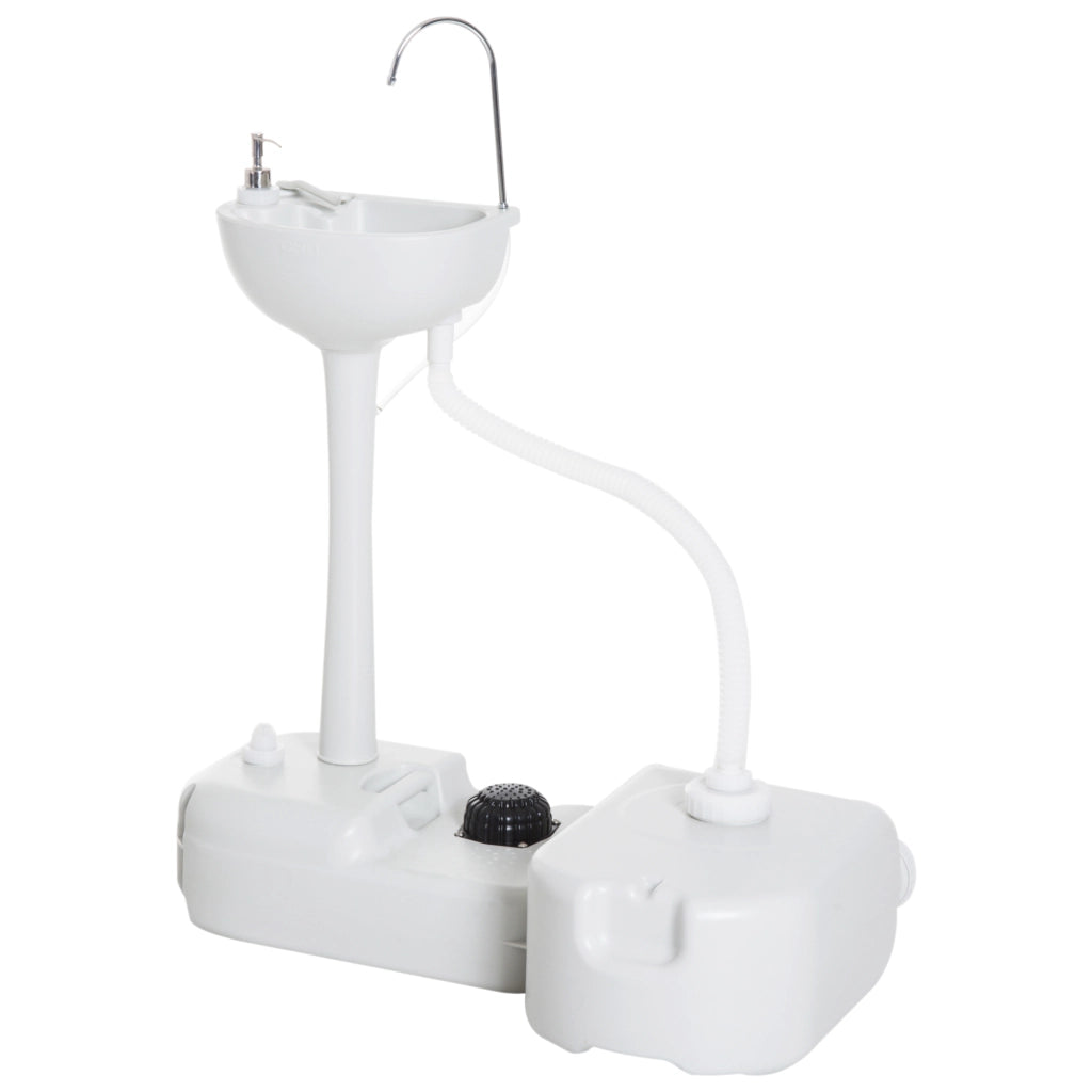 Lavabo da Esterno Portatile con Pompa a Piede ¨C Minimal ¨C Grigio 83x50x103 cm