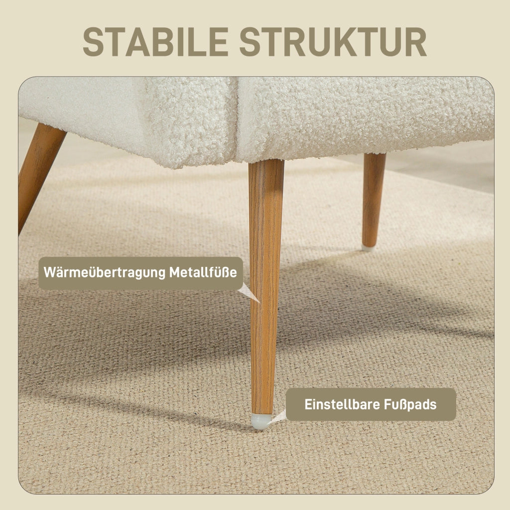 Poltrona Relax Reclinabile con Cuscino Lombare ¨C Minimal ¨C Tessuto Cremewei?