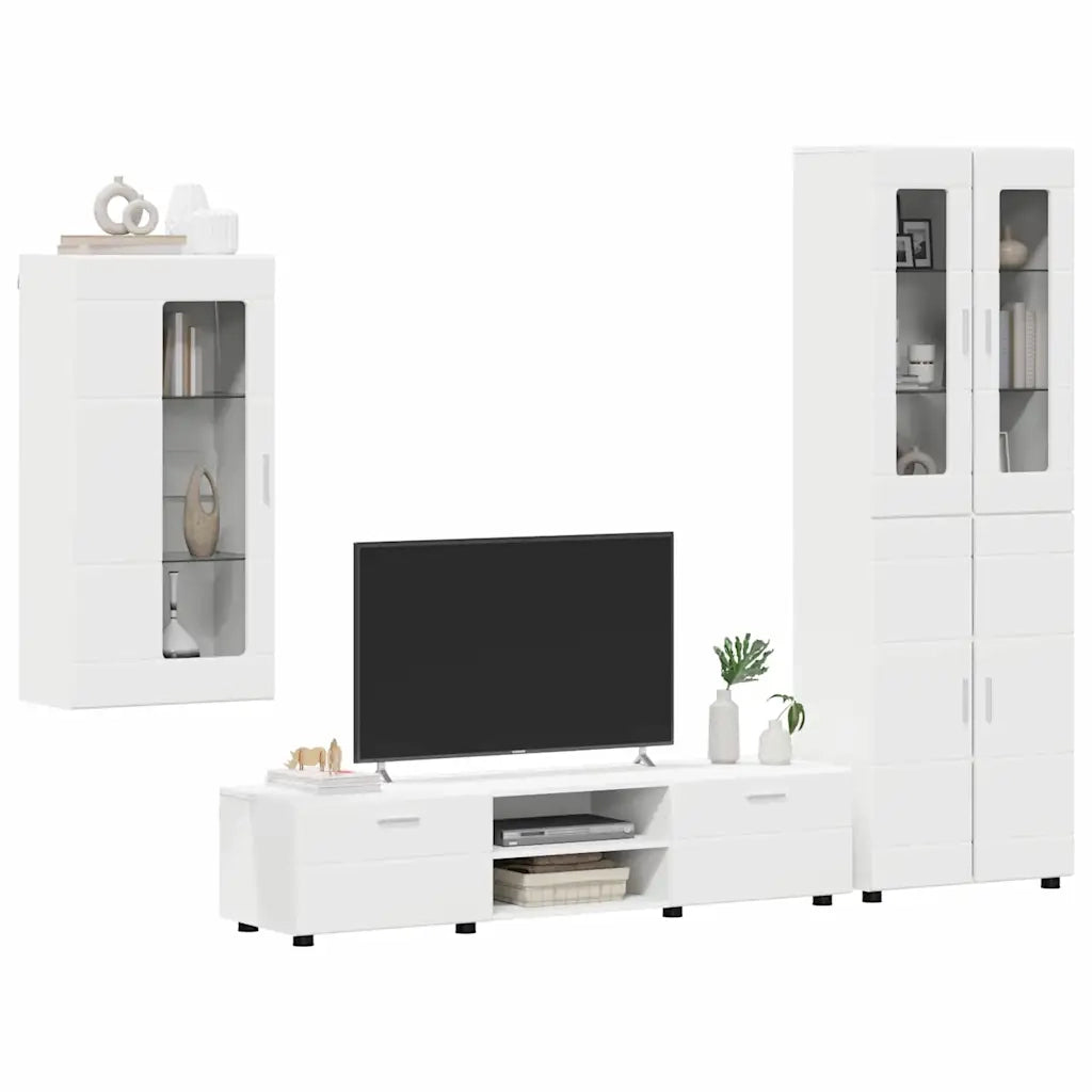 Set mobile TV con porta FLORIN 3 pcs Bianco Legno multistrato 3397964