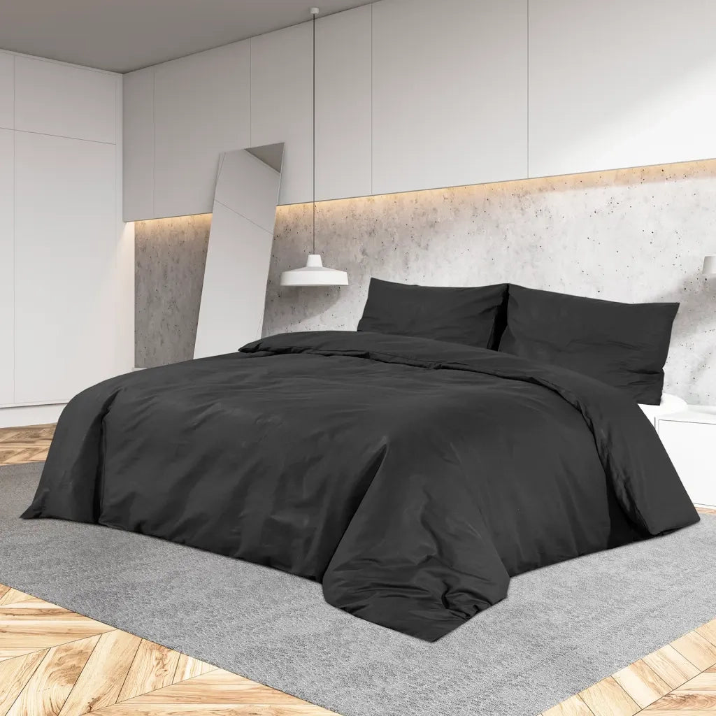 Set Copripiumino Nero 155x220 cm in Cotone 136119
