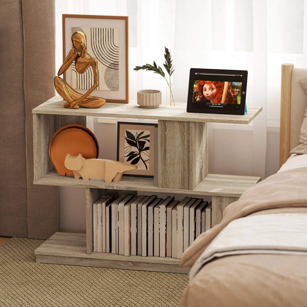 Tavolino da caff¨¨ moderno con 3 ripiani ¨C zephmum ¨C legno 90x30x61 cm