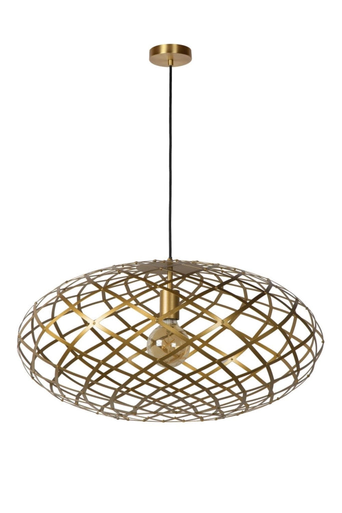Lampada a sospensione Lucide Wolfram Ø65 ottone E27