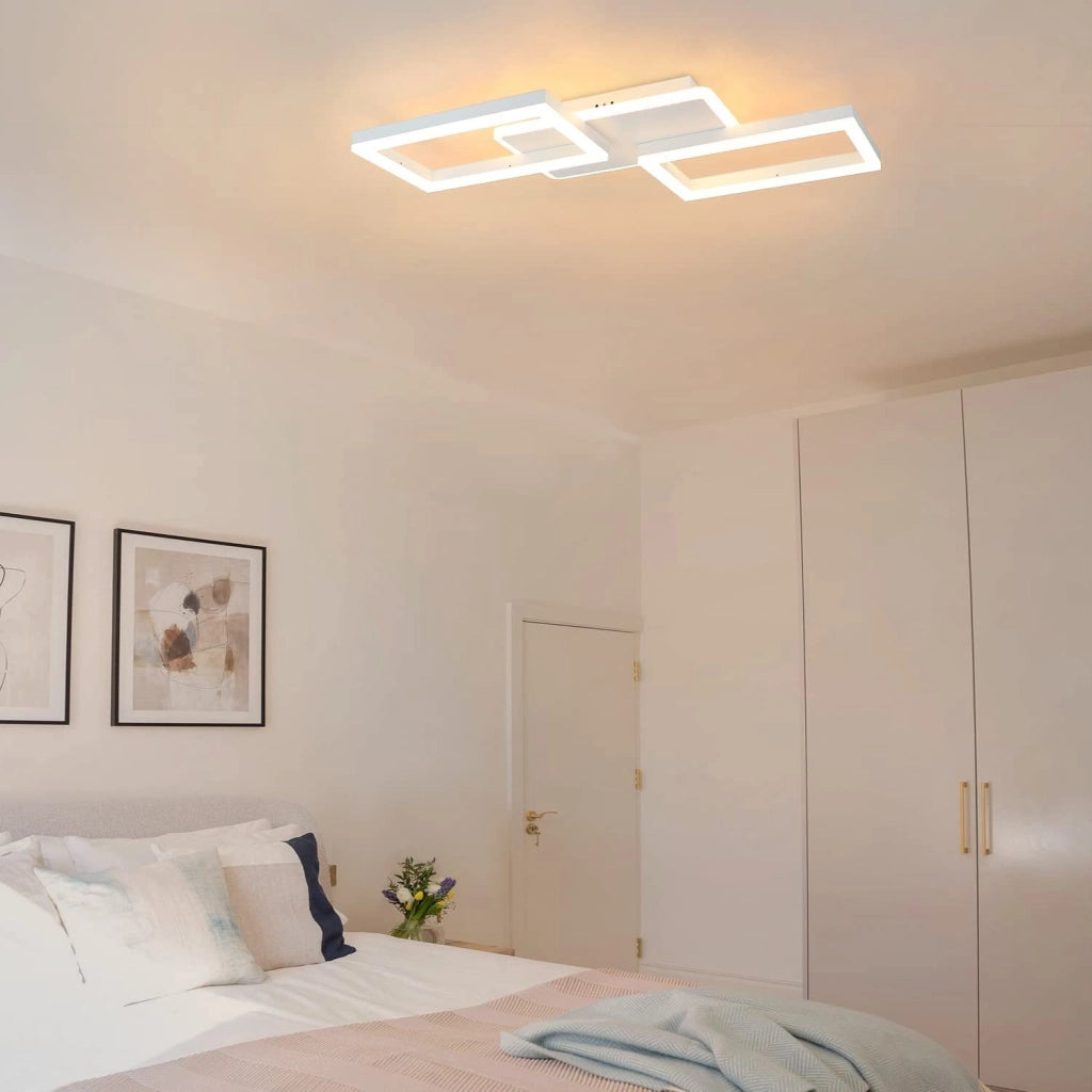 ZMH Lampada da soffitto plafoniera Rhombus Frame 48W dimmerabile per camera letto