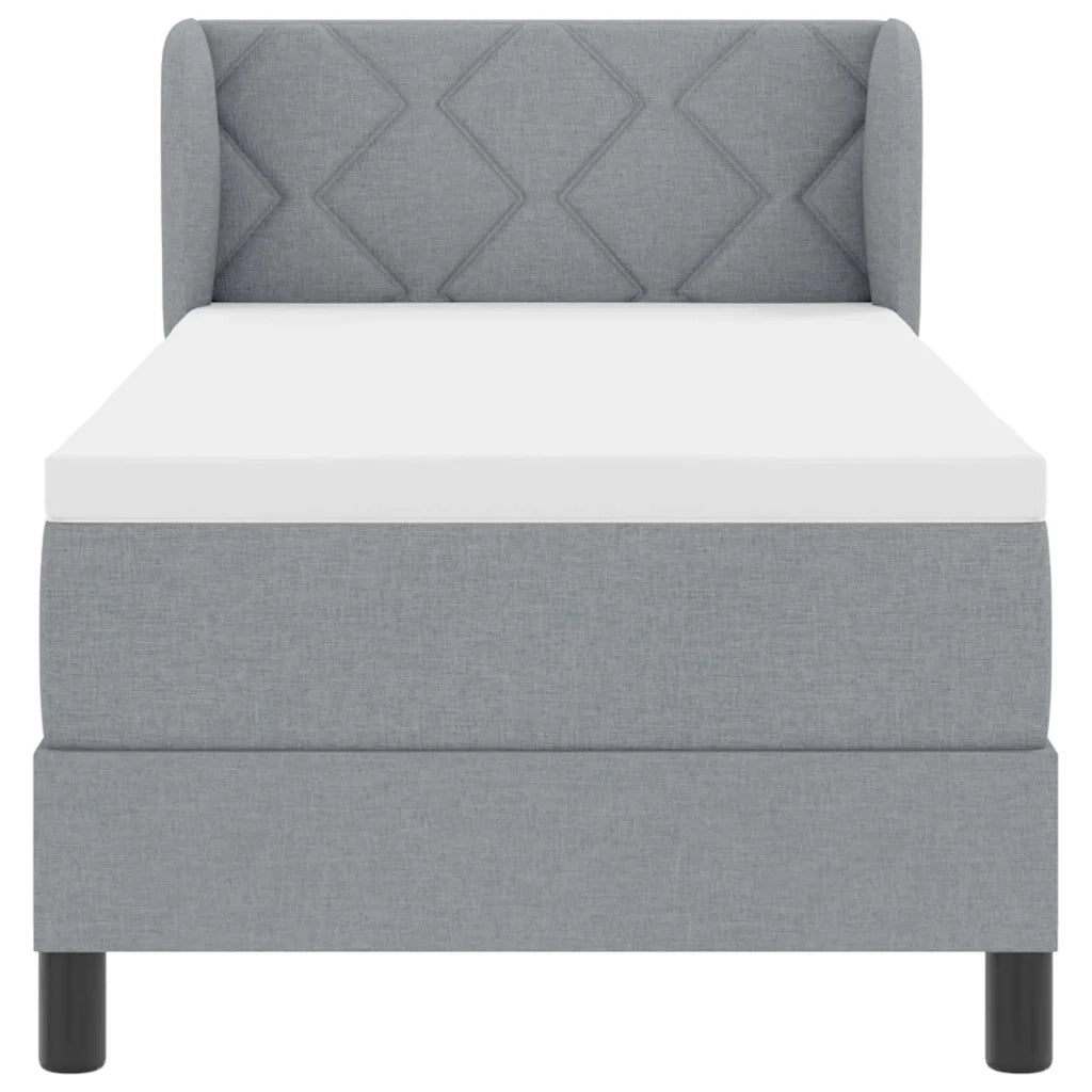 Letto a molle con materasso Grigio chiaro 80 x 200 cm Tessuto 3340052