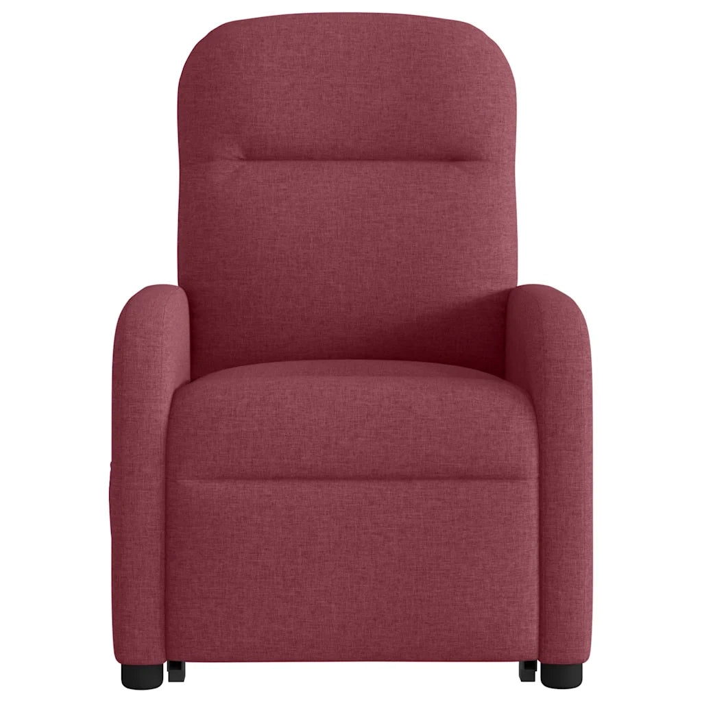 Poltrona Alzapersona Massaggio Reclinabile Rosso Vino Tessuto 3302985