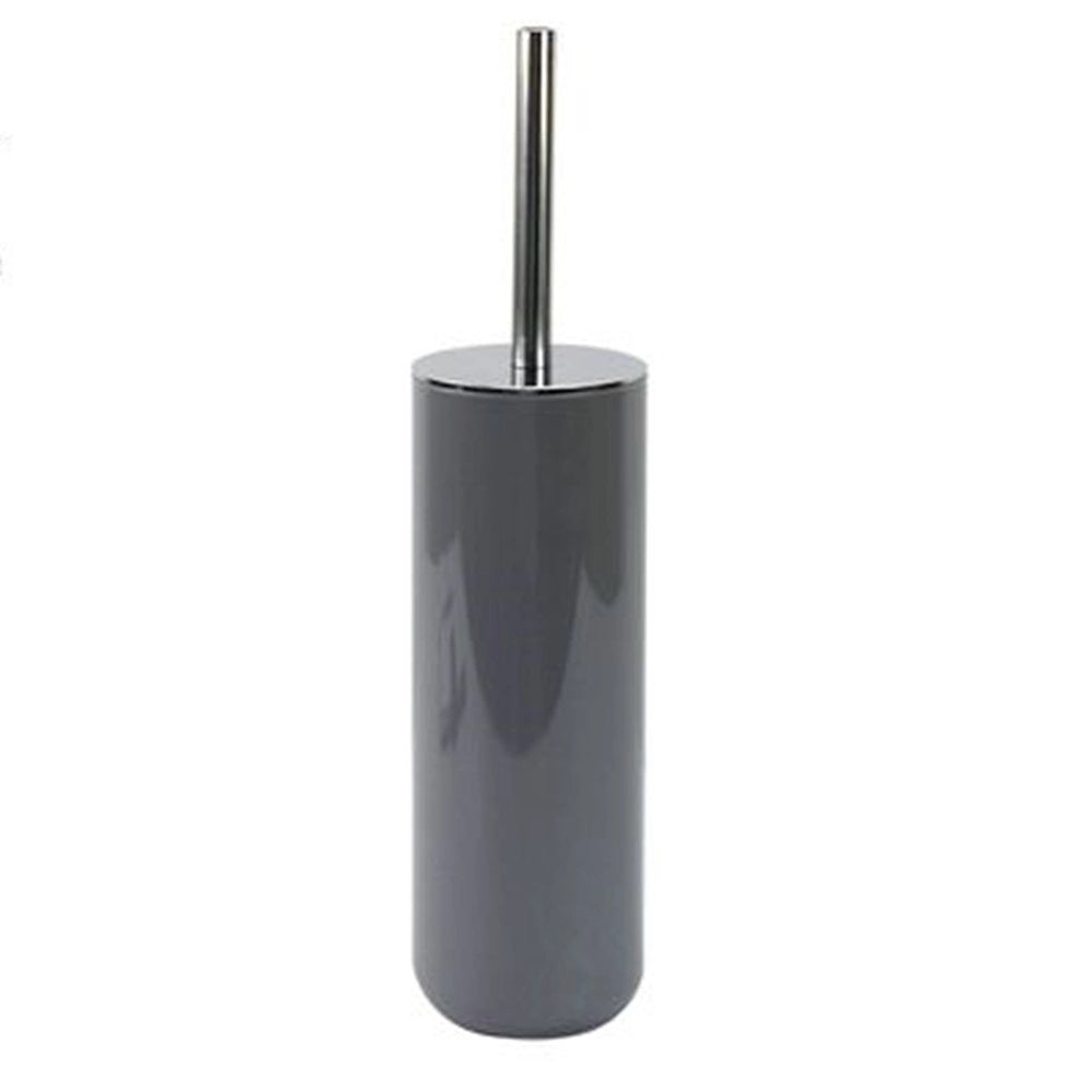 Trade Shop - Portascopino Porta Scopino Con Scopettino Wc Bagno Toilette Grigio Silver 79896 -