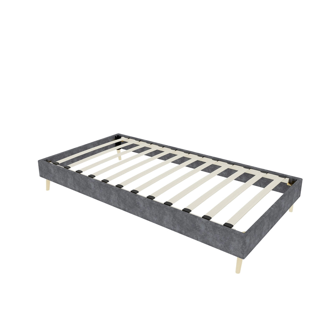 letto tela e metallo grigio 90 x 200 cm