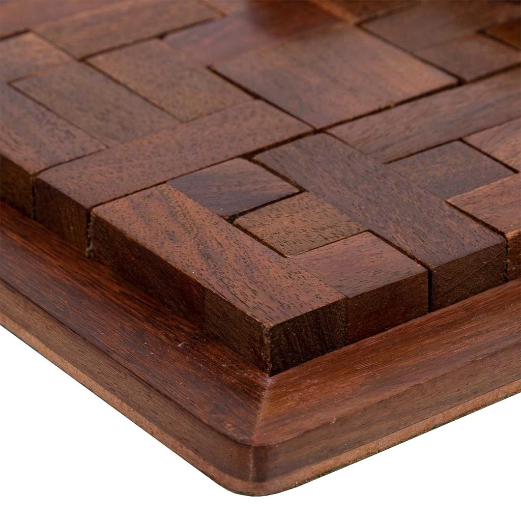 GiocoPuzzle Zigzag inLegnoMarrone 16x16x03h