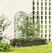 Set 2 grigliati per rampicanti ULEVR 50x120 cm in metallo nero con motivo uccelli