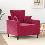 Poltrona Rosso Vino 60 cm Velluto 359287