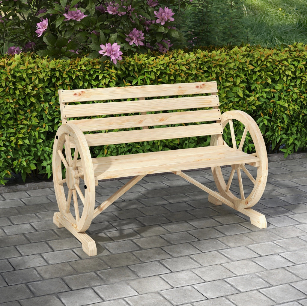 Panca da giardino in legno di abete stile rustico