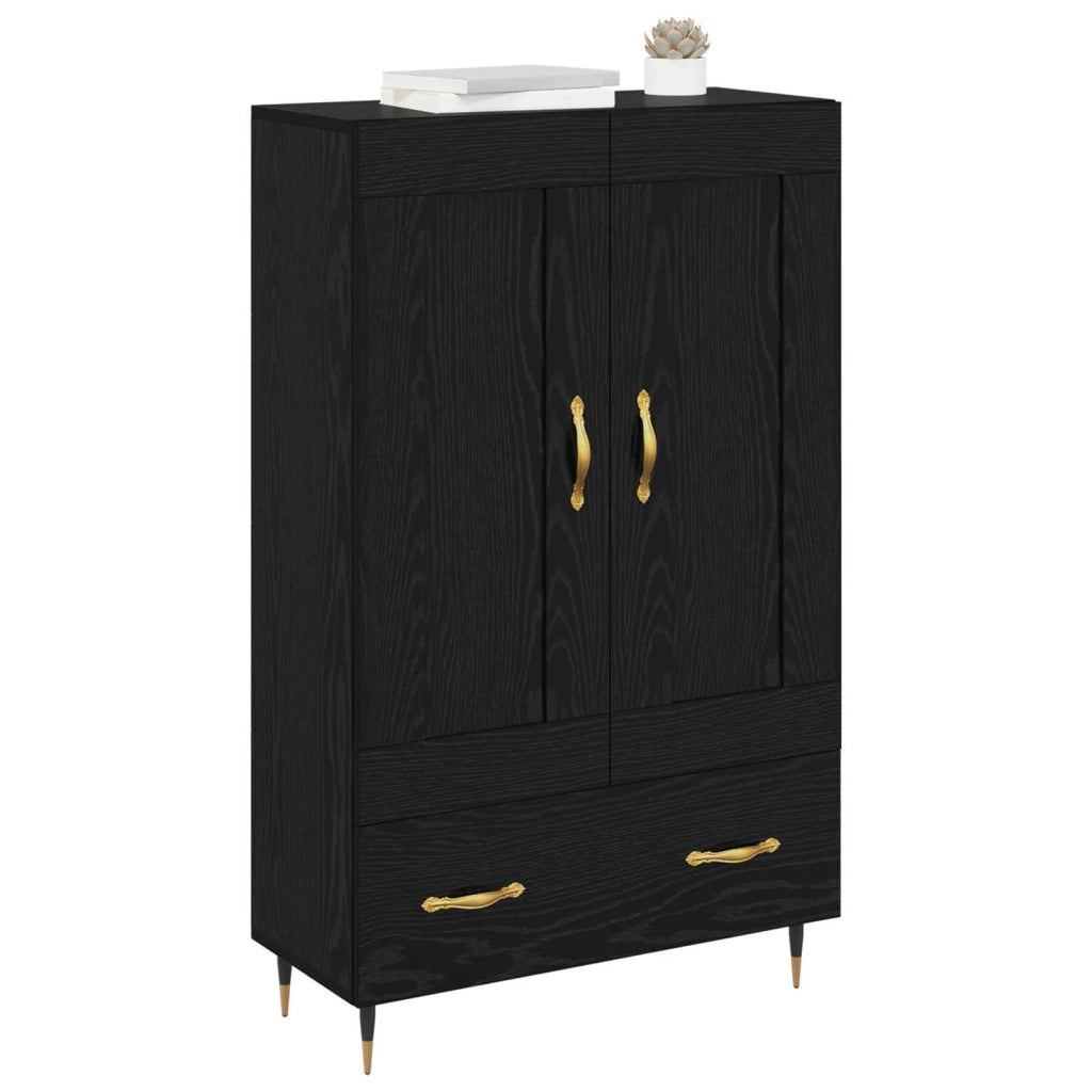 Credenza | Madia | Buffet da pranzo | Armadio da pranzo Rovere Nero 69,5 x 31 x 115 cm Legno multistrato