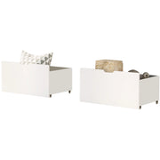 Set di due cassetti sottoletto bianchi 38 cm