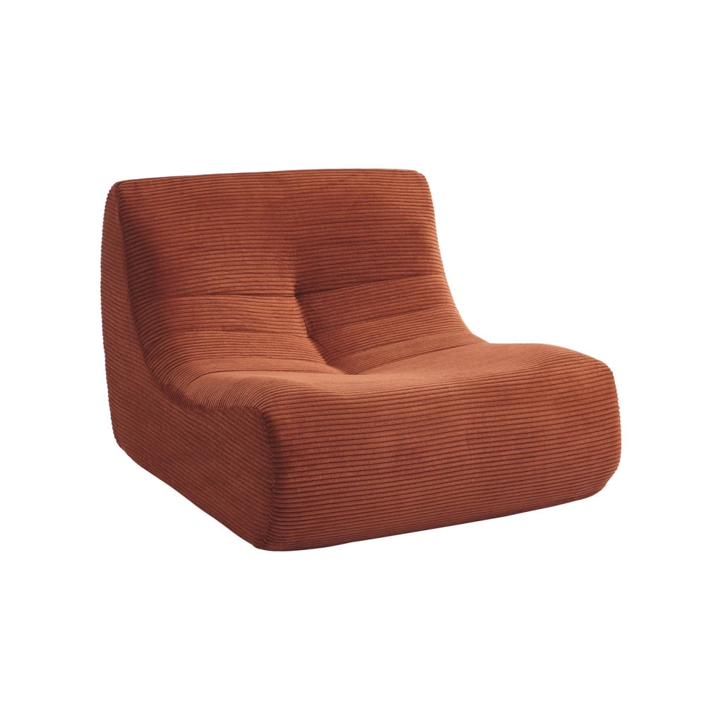 Modulo per divano modulare in velluto a coste, terracotta