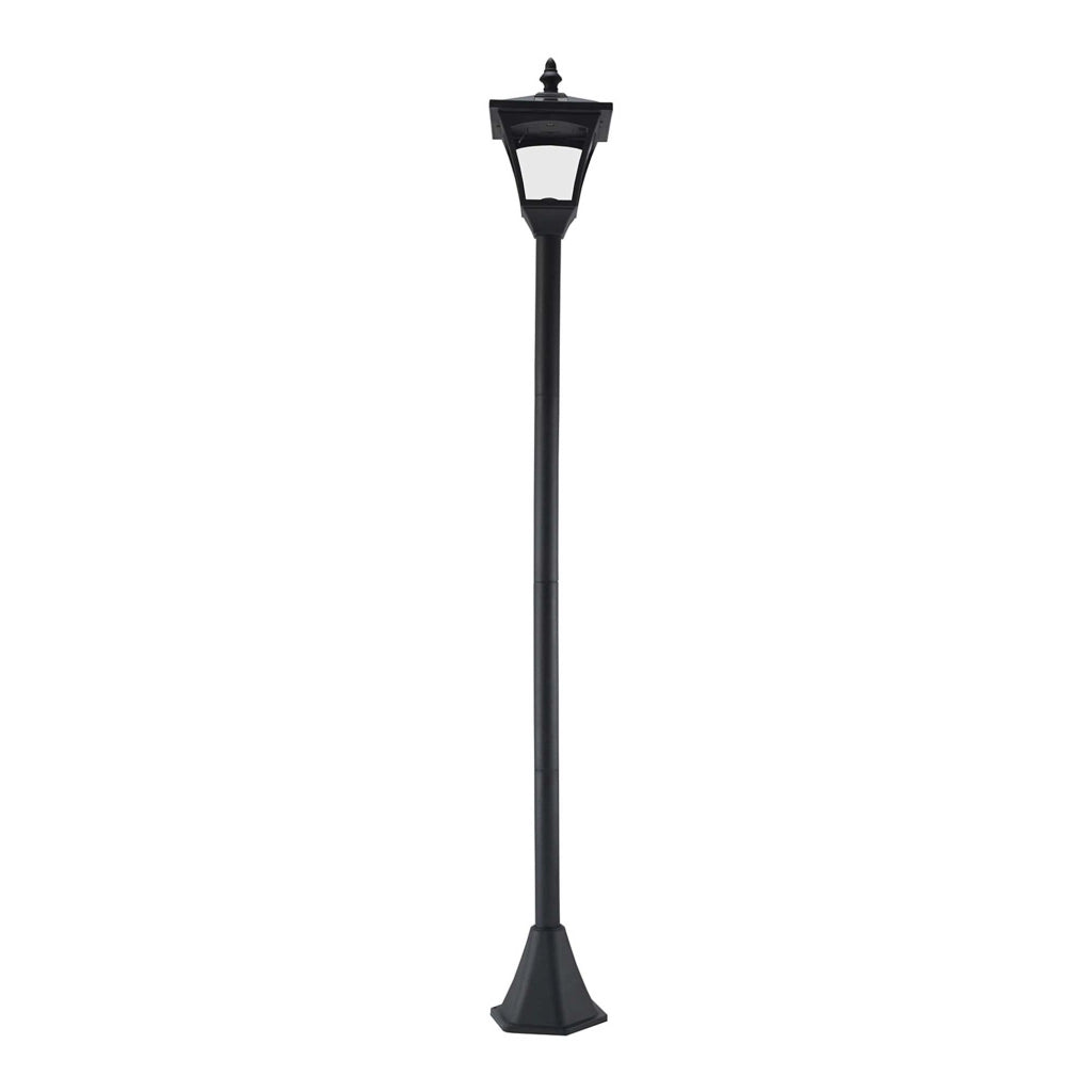 Lanterna solare da giardino con LED e sensore crepuscolare plastica nera IP44 30 lumen 15 × 15 × 120 cm