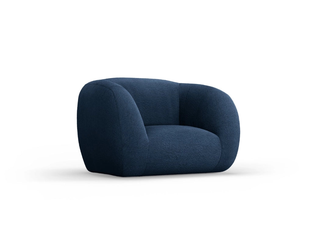 Cosmopolitan Design - Poltrona "Essen" in bouclé blu scuro 