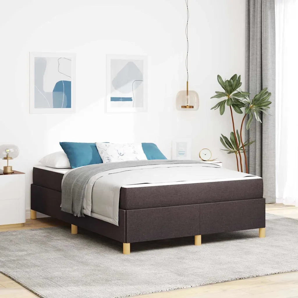 Struttura del letto Marrone Scuro 160 x 200 cm Tessuto