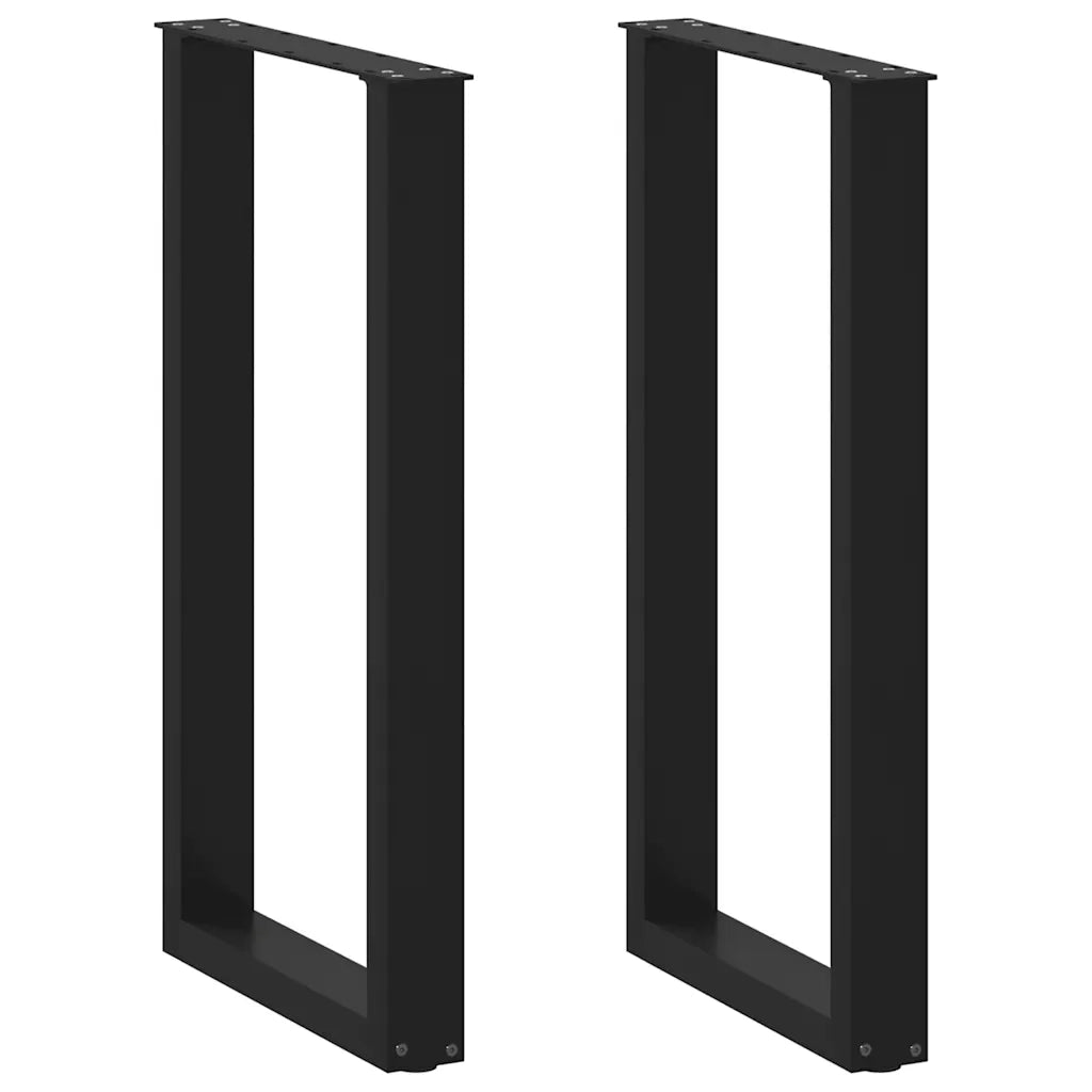 Gambe per tavolo da bar a forma di U 2 pz nere 50x(90-91) cm 4013220