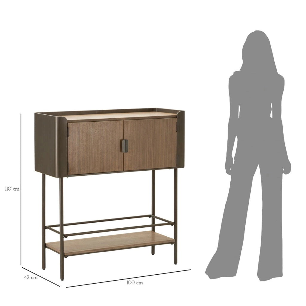 Tavolo Consolle VKH610, Marrone, Legno, 100x42x110 cm
